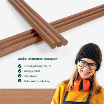 Rundstab - Mahagoni gehobelt - ⌀25x1000mm