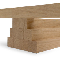 10-piece set of wooden strips - planed oak - 20x20x500mm