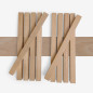 10-piece set of wooden strips - planed oak - 25x25x500mm