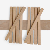 10-piece set of wooden strips - planed oak - 25x25x500mm
