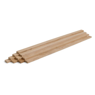 10-piece set of wooden strips - planed oak - 8x20x500mm
