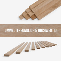 10-piece set of wooden strips - planed oak - 8x20x500mm
