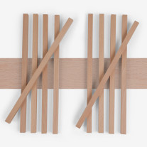 10-piece set of wooden strips - planed beech - 40x40x500mm