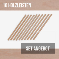 10er-Set Holzleiste - Buche gehobelt - 8x25x500mm