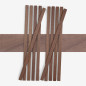 10-piece set of wooden strips - planed walnut - 20x20x500mm