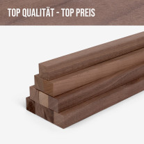 10-piece set of wooden strips - planed walnut - 25x25x500mm