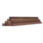 10-piece set of wooden strips - planed walnut - 30x30x500mm