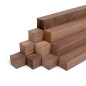 10-piece set of wooden strips - planed walnut - 40x40x500mm