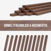 10-piece set of wooden strips - planed walnut - 8x20x500mm