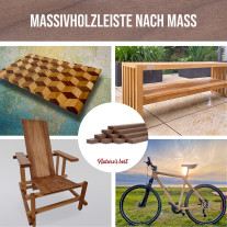 10er-Set Holzleiste - Nussbaum gehobelt - 8x20x500mm