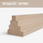 10-piece set of wooden strips - planed ash - 25x25x500mm