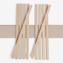 10-piece set of wooden strips - planed ash - 30x30x500mm