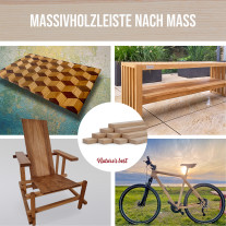 10er-Set Holzleiste - Esche gehobelt - 8x25x500mm