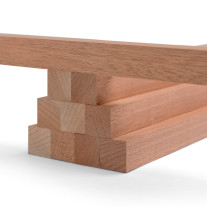 10er-Set Holzleiste - Mahagoni gehobelt - 25x25x500mm