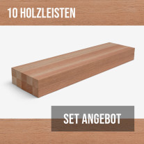 10er-Set Holzleiste - Mahagoni gehobelt - 30x30x500mm