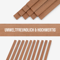 10-piece set of wooden strips - planed mahogany - 8x20x500mm