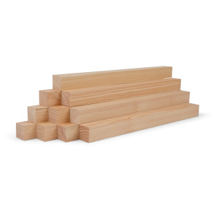 10-piece set of wooden strips - planed larch - 20x20x500mm