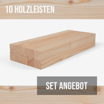 10er-Set Holzleiste - Lärche gehobelt - 40x40x500mm