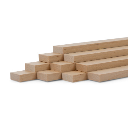 10-piece set of wooden strips - planed birch - 8x20x500mm
