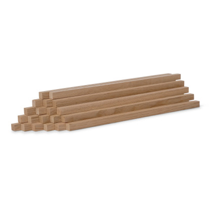 20-piece set of wooden sticks - planed oak - 10x10x250mm