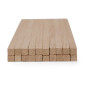 20-piece set of wooden sticks - planed oak - 10x10x250mm