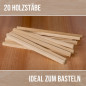 20-piece set of wooden sticks - planed oak - 10x10x250mm