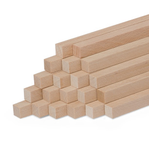20-piece set of wooden sticks - planed beech - 10x10x250mm