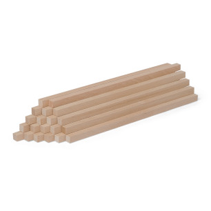 20-piece set of wooden sticks - planed beech - 10x10x250mm
