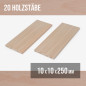 20-piece set of wooden sticks - planed beech - 10x10x250mm