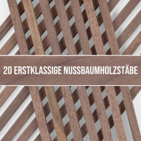 20er-Set Holzstäbe - Nussbaum gehobelt - 10x10x250mm