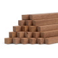 20-piece set of wooden sticks - planed mahogany - 10x10x250mm