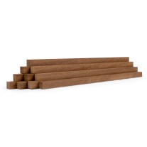 10-piece set of wooden strips - planed teak - 20/20/500mm