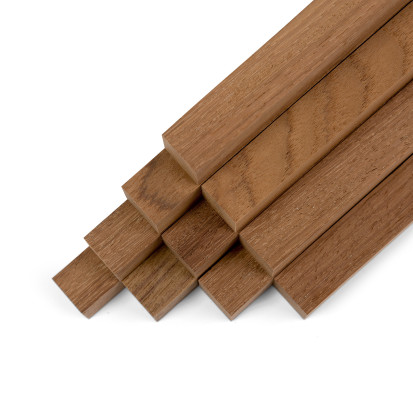 10-piece set of wooden strips - planed teak - 20/20/500mm