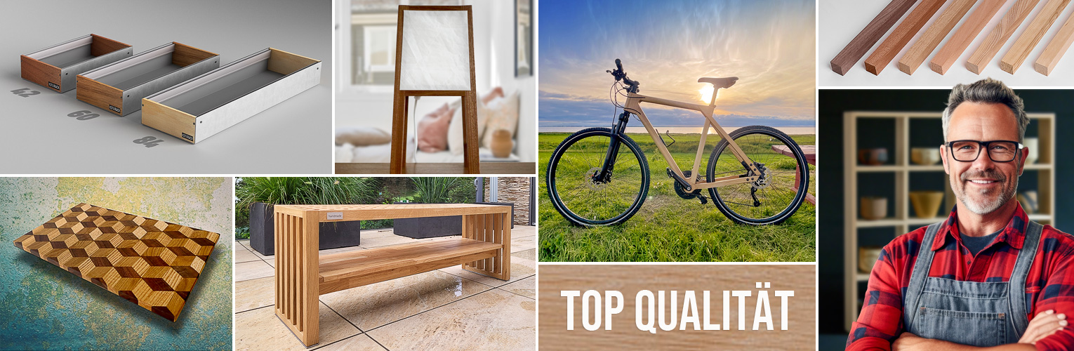 Massivholzleiste Eiche nach Mass - Anwendungsbeispiele