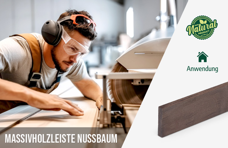 Zuschnittservice Woodsellers - Massivholzleiste Nussbaum