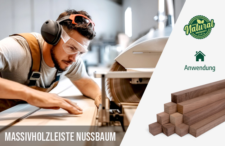 Zuschnittservice Woodsellers - Massivholzleiste Nussbaum