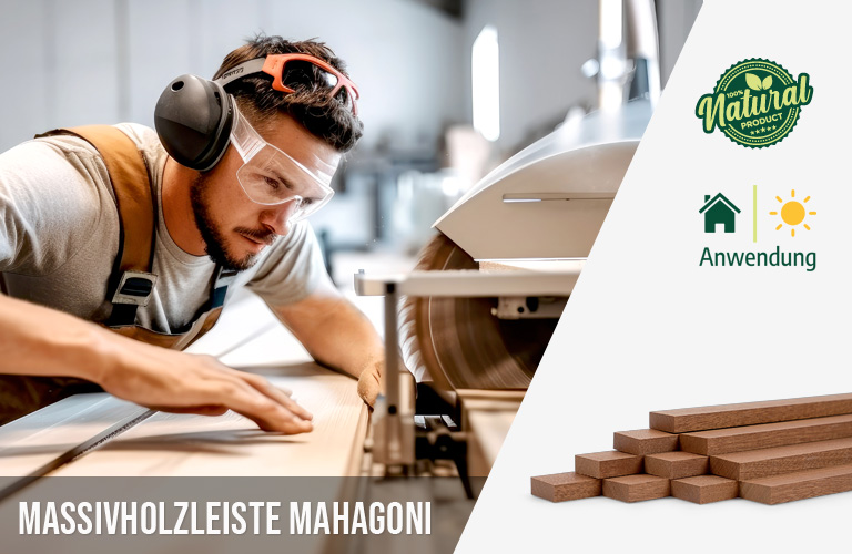 Zuschnittservice Woodsellers - Massivholzleiste Mahagoni