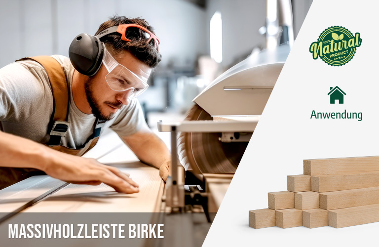 Zuschnittservice Woodsellers - Massivholzleiste Birke