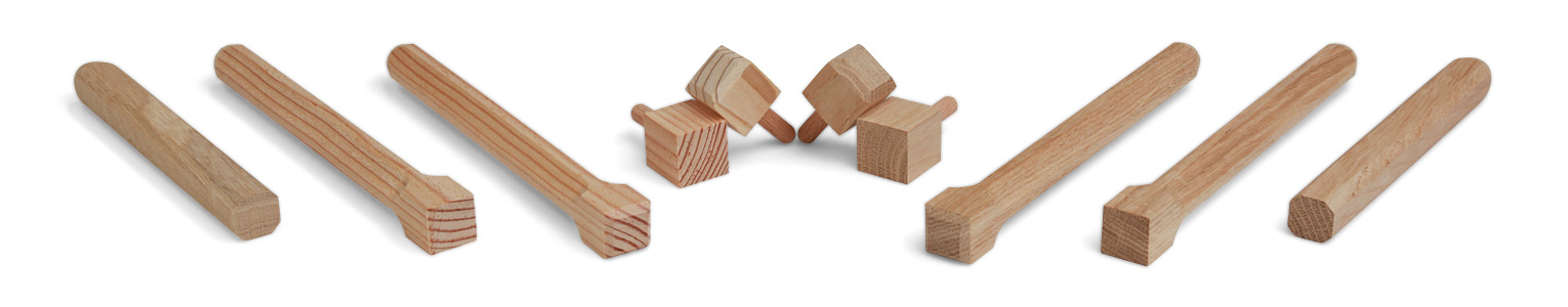 Woodsellers Sortiment - Holznägel in Eiche und Lärche